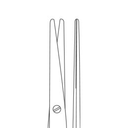 Ножницы для рассечения мягких тканей в глубоких полостях прямые с ТВС