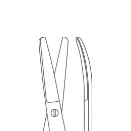 Ножницы тупоконечные вертикально-изогнутые с ТВС