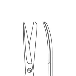 Ножницы с одним острым концом вертикально-изогнутые