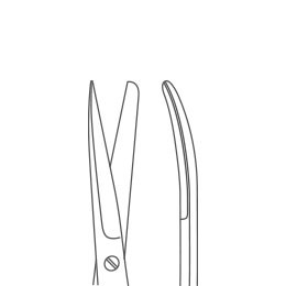 Ножницы с одним острым концом изогнутые с ТВС