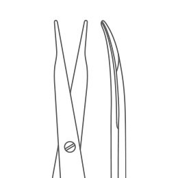 Ножницы роговичные тупоконечные вертикально-изогнутые