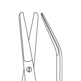 Ножницы сосудистые вертикально-изогнутые под углом