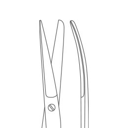 Ножницы для глубоких полостей с одним острым концом вертикально-изогнутые