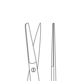 Ножницы хирургические с одним острым концом прямые