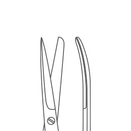 Ножницы с одним острым концом  вертикально-изогнутые