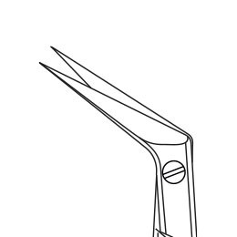 Ножницы остроконечные, горизонтально-изогнутые под углом 60°